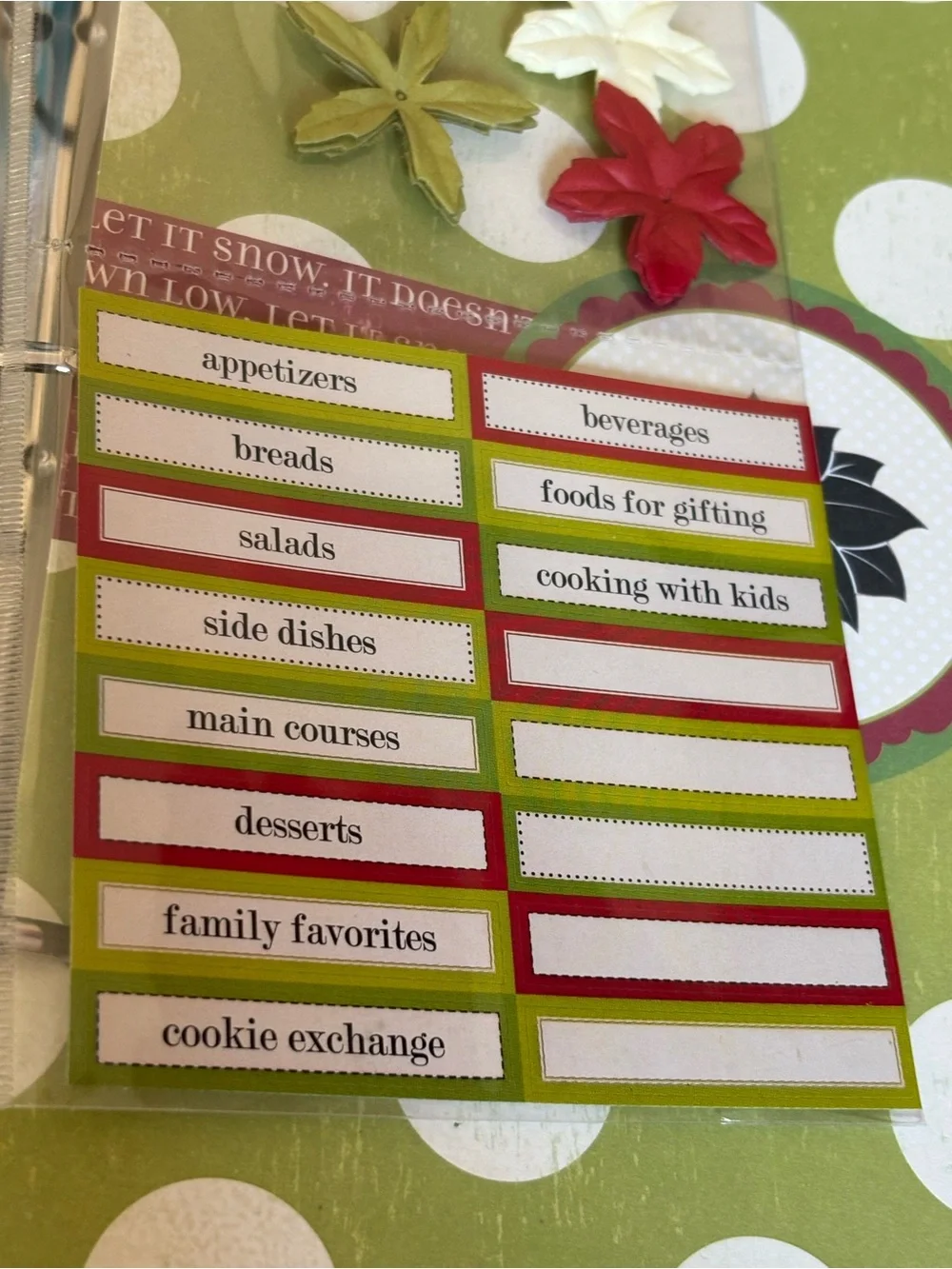 Making Memories Holiday Cooking Recipe Organizer  Mistletoe NEW